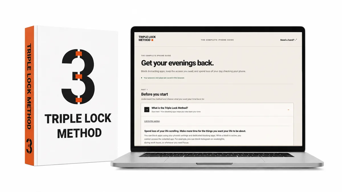 Triple Lock course displayed in a realistic laptop mockup